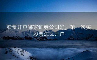 股票开户哪家证券公司好，第一次买股票怎么开户