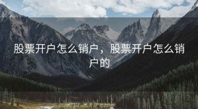 股票开户怎么销户，股票开户怎么销户的