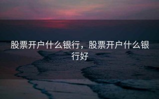 股票开户什么银行，股票开户什么银行好