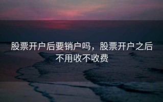 股票开户后要销户吗，股票开户之后不用收不收费