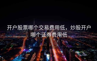 开户股票哪个交易费用低，炒股开户哪个证券费用低