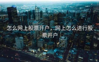 怎么网上股票开户，网上怎么进行股票开户