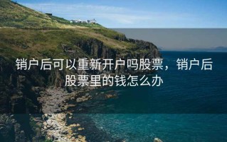 销户后可以重新开户吗股票，销户后股票里的钱怎么办
