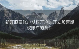 新开股票账户期权开户，开立股票期权账户的条件