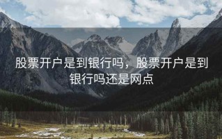 股票开户是到银行吗，股票开户是到银行吗还是网点
