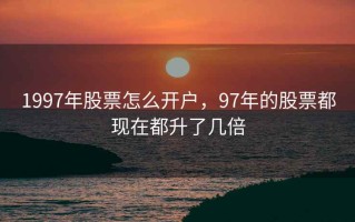 1997年股票怎么开户，97年的股票都现在都升了几倍