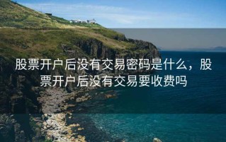 股票开户后没有交易密码是什么，股票开户后没有交易要收费吗