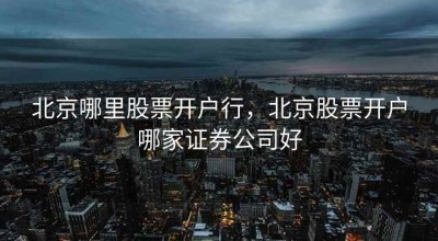 北京哪里股票开户行，北京股票开户哪家证券公司好