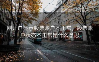 刚开户显示股票账户不正常，股票账户状态不正常是什么意思