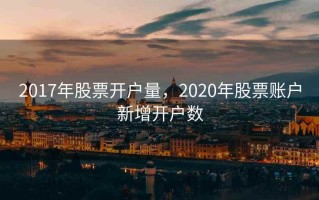 2017年股票开户量，2020年股票账户新增开户数
