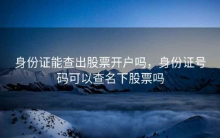 身份证能查出股票开户吗，身份证号码可以查名下股票吗