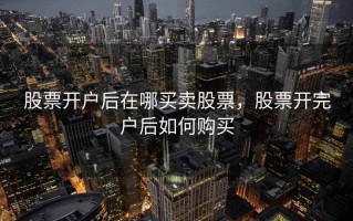 股票开户后在哪买卖股票，股票开完户后如何购买