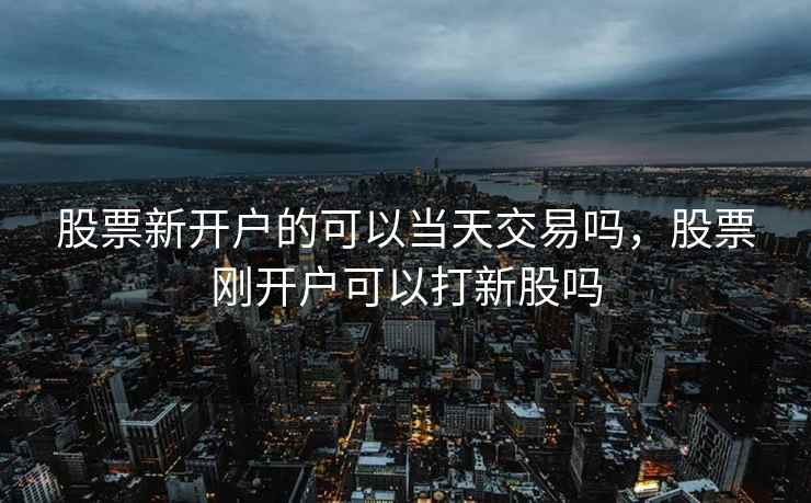 股票新开户的可以当天交易吗，股票刚开户可以打新股吗