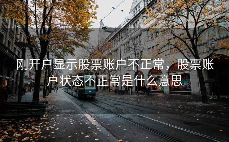 刚开户显示股票账户不正常，股票账户状态不正常是什么意思