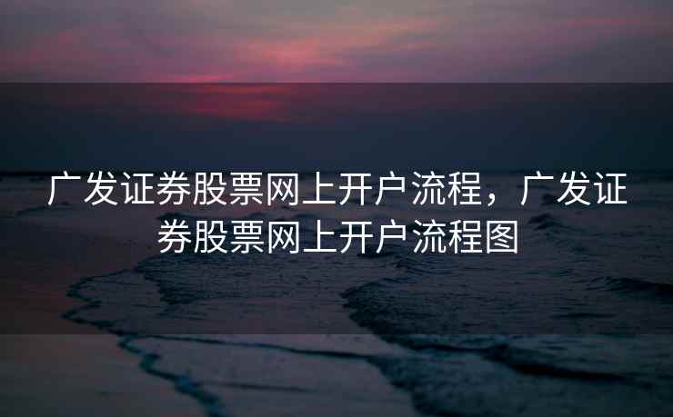 广发证券股票网上开户流程，广发证券股票网上开户流程图